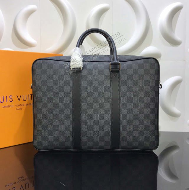 lv新款包包 路易威登Dandy公事包 lv男士公事包 Damier Graphite帆布  ydh3904